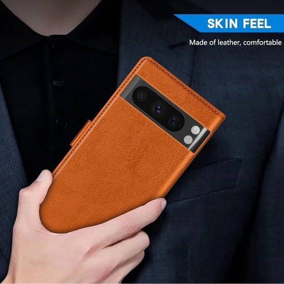 ZZXX GOOGLE PIXEL 8 PRO CASE LEATHER WALLET 6.7 INCH BEOWN TAN NEW - Picture 6 of 10